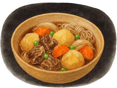 水彩風の肉じゃがのイラスト